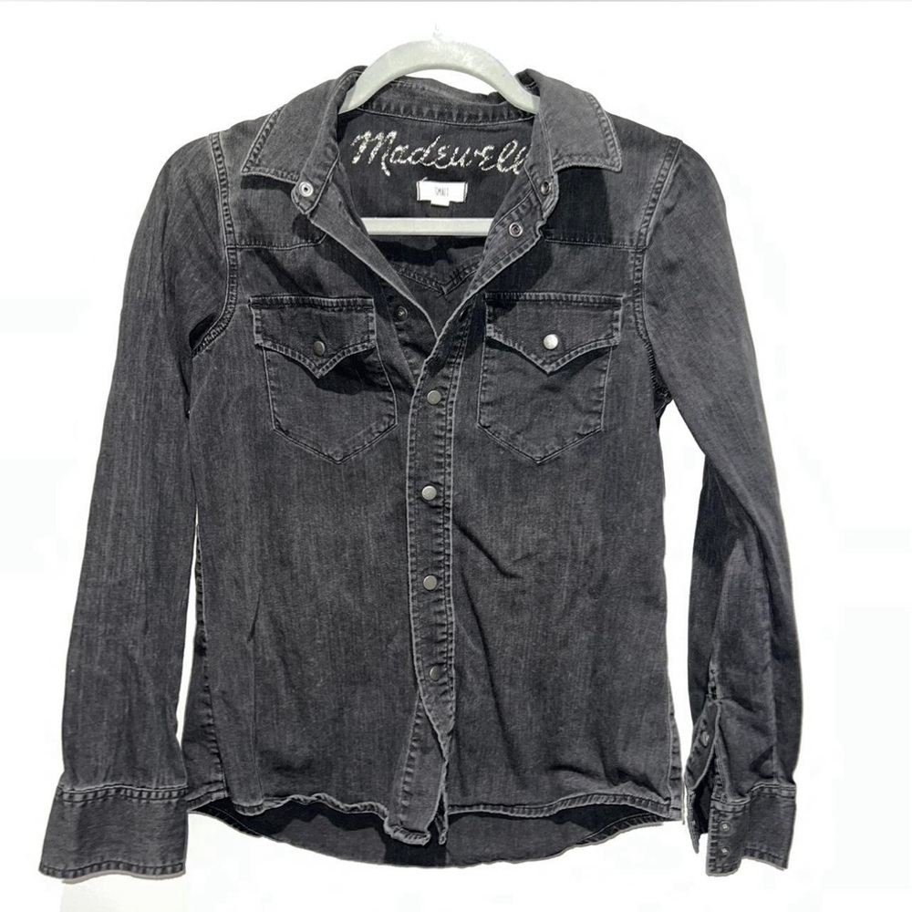 Madewell black denim button down